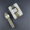 Классические пантерные часы высококачественные роскошные часы для женщин с роскошными стразами на квадрате панель Reloj Hombre Quartz Simple Fashion Watch Lated Gold Silver Simple Dh013 Q2