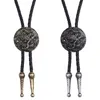 Bolo Ties BOLO TIE Ketting Etnische Stijl Mannen Vrouwen Bolo Tie Zilveren Chinese Draak Ketting Leer Lange Ketting Trui Ketting Hanger HKD230719