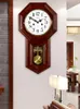 Wanduhren Digitale große Uhr Vintage Stille hölzerne mechanische Wohnzimmer Pendel Reloj Pared Home Decor