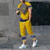 Herren-Trainingsanzüge, Herrenanzüge, 3D-Druck, afrikanisches Totem, Sportbekleidung, Anzug, Kurzarm-T-Shirt, lange Hosen, Herren-2-teiliges Set, Herren-Trainingsanzug, übergroße Kleidung 230719