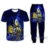 Agasalhos masculinos gótico vintage horror caveira impressão 3d casual camiseta calças jogging calças terno roupas femininas/conjuntos
