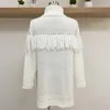 Kadın Sweaters Sonbahar Kış Yavurucu Sweater Külot Moda Hollow Out Fringe Örgü Örgü Bayanlar Örgü Jumper Beyaz