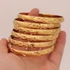 Bangle 8MM 6pcsbatch Dubai Mens Gold Bracelet 24k Colorful Ethiopian African Jewelry Saudi Arabia Wedding Bridal Gift 230719