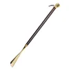 Shoe Parts Accessories Gold Color Lion Head Long Handle Horn Home Shoehorn Wooden Durable Lightweight Shoes Guide 58cm 230718