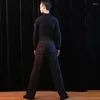 Abbigliamento da palcoscenico Professione moderna Danza Uomo Pantaloni lunghi slim Abbigliamento Danca Orient Adulto Latino Adatto per prestazioni e pratica DWY468