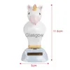 Interior Decorations Car Ornament Solar Powered Dancing Shaking Head Cartoon Unicorn Doll Automobile Auto Dashboard Decoration Cute Car Accessories x0718