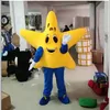 2019 Factory Yellow Star Mascot Costume Suits Halloween Christmas påsk vuxen storlek2620