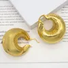 Stud Big Earrings Women Hoop Earrings Dubai African Gold Plated Jewelry Geometric Big Round Circle Clip Earings For Party Wedding 230718