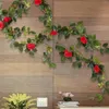 Fleurs décoratives Artificielle Rose Vignes Guirlande Fleur Floral Pour Jardin Fiançailles Cérémonie Réception Bureau Partie