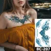 1 Sheet Chest Body Tattoo Temporary Waterproof Jewelry Heart Shaped Lock Feather Wings Pattern Decal Waist Art Tattoo Sticker