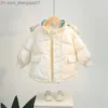 Down Coat Winter Children's Fashionable Down Jacket 2-8 år gammal hoodie tjock varm vattentät kappa lämplig för pojkar och flickor Z230719