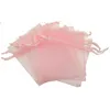 Smyckespåsar presentpåsar förpackningsarmband halsband Handikrafter Display DrawString Lucency Candy Color Red Pink Gul White 7 3029