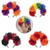 Färgglada blommhårband Butterfly Hair Hoop Festliga hårtillbehör Fairy Fjäril Mexikansk krans Halloween Flower pannband