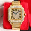 Handmad Diamond Watch MNS الأوتوماتيكي Mchanical 8215 Movmnt Dsignr ساعات من الياقوت 40 ملم مع الماس Studdd Stl Braclt Womn Wristwatch Montr D