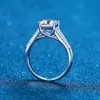 2ct Certified Asscher Cut Moissanite Engagement Rings Rhodium Plated 925 Silver Diamond Wedding Band Passage Test Ring Set Perfect217h