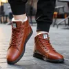 Boots Men Snow Winter Plush Warm Lace-Up Non-slip Male Ankle Waterproof Autumn Man Work Shoes NAX104