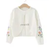 Pull 1-11ans Blanc Enfants Filles Cardigan Pull Broderie 100% Coton Filles Jaket Manteau 2 3 4 6 8 Ans Enfants Vêtements RKC185005 HKD230719