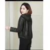 Women's Leather Winter Women Black Vintage Jacket 2023 Casual Ladies Hooded Basic Jackets Coats Female Motorcycle For Q359