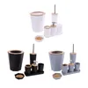 Bath Accessory Set Bathroom Accessories Mouthwash Cup Toilet Brush Vanity Tray 7 Pieces Housewarming Gift For Household El Home