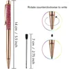 50st Luxury Metal Bling Dynamic Liquid Sand Ball Point Pennor For Wedding Birthday Office Supplies Gift Free Custom Logo Rose Gold