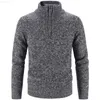 Pulls pour hommes hiver pull épais en molleton pour hommes demi-fermeture à col roulé pull chaud qualité mâle pulls en laine tricotés minces pour le printemps L230719