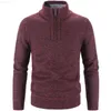 Pulls pour hommes 2023 Printemps Nouveau Demi Fermeture Éclair Col Roulé Pull Chaud Hommes Hiver Polaire Épais Chandail Mâle Slim Fit Tricoté Laine Chandails Manteaux L230719