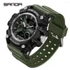 Zegarstka Sanda Top Brand 3179 Digital Mens Watch Wojskowy 50m Waterproof Dual Display Quartz Sport dla mężczyzn Luminous Relogio Masculino