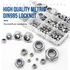 NINDEJIN 321pcs Nylon Lock Nut Nail 304 Acier Inoxydable M2 M2 5 M3 M4 M5 M6 M8 M10 M12 Hex Hexagone Autobloquant Écrous Assortiment Ki263h