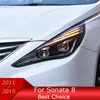 Sonata 8 2010-2023の照明システムカーライトLEDオートヘッドライトアセンブリアップグレードバイフォーカルレンズXenonダイナミックシグナルランプツール