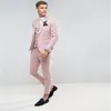 Garnitury męskie Blazers Make Pink Men Wedding Slim Fit Groom Prom Party Blazer Męski Tuxedo Panto Kostium kamizelki MAR267L