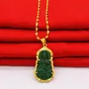 Naszyjniki wiszące buddyjskie naszyjnik guanyin chiński styl zielony biały ornament maitreya budda amulet hinduizmu biżuteria 2531