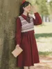 Casual Dresses Spring Autumn Women Korean 2 Pieces Set Warm Knitted Sweater Vest And Long Sleeve Solid Mini Dress Office