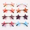 Occhiali da sole senza montatura a forma di stella per donna Uomo Fun Pentagram Occhiali da sole Trendy Party Street Snap Eyewear UV400