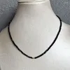 Łańcuchy 40 cm 5 cm marka mody prosta czarne spinelowe koraliki krótkie naszyjnik żeńska biżuteria kobiety Choker bijoux femme lame impreza 2023