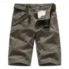 Mäns shorts 2022 Summer Mens Cargo Shorts Brand Green Army Militär Taktisk shorts Män Bomull Löst arbete Casual Short Pants No Belt L230719