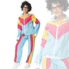 Women Dwuczęściowe spodnie 70s 80s Rock Disco Retro Costume Hippie Party Track Suit Women Stage Halloween Rola 230718