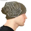 Beanie / Skull Caps Vikings Ragnar Lothbrok Skullies Beanies Caps Mjolnir The Hammer Knit Hat Winter Warm Bonnet Chapéus Homens Mulheres Street Ski Cap T240116