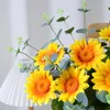 Decorative Flowers Simulated Sunflower Wave Ball Bouquet Table Decoration