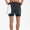 Kör shorts dubbellager gym för män 2 i 1 med sidfickor träning och träning jogging lätta trepunktsbyxor