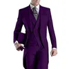 Men's Suits Gray Wedding Men Suit 3 Piece Groom Tuxedo Long Blazer Man Formal Prom Male Fashion Costume Homme (Jacket Vest Pants)