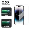 Premium-Qualität 0,25 mm Displayschutzfolie für iPhone 14 Pro Max 13 Plus 12 Mini HD 9H 2,5D gehärtete Glasfolie mit Einzelhandelsverpackung, kostenloser Versand