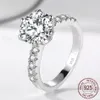 2 0ct Silber 925 Ringe Natürlicher Edelstein Zirkonia Diamant Ehering für Braut Frauen Band Edlen Schmuck J-427264f