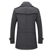 Herren Wollmischungen Neue Mode Winterjacke Männer Doppelte Wollmäntel Britischer Stil Langer Trenchcoat Männer Dicke Wolloberbekleidung Plus Größe 4XL HKD230718