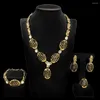 Necklace Earrings Set Middle Eastern Wedding Bracelets Ring Jewelry Alloy For Women DD10249