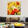 Flowers Canvas Art Poppies Upclose Handcrafted Abstract Painting Modern Decor for Office