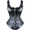 Corset en cuir synthétique fort Sexy gothique Steampunk Bondage haut Punk Corsets taille formateur 8276277S