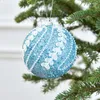 Décoration de fête 8 cm boule d'arbre de noël coloré paillettes pendentif boule ornements suspendus 2024 année Navidad maison mur fenêtre