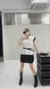 도시 섹시한 드레스 디자이너 23ss 여름 흑백 색상 일치 민소매 여자 셔츠 드레스 스트레이트 폴로 스커트 배달 벨트 6fkc