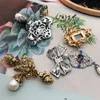 Broches Broches s Big Bow Rectangle Bleu Vintage Fleur Perle Pendentif Banquet Bijoux En Gros Accessoires De Haute Qualité 230718