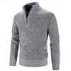 Pulls pour hommes hiver demi-fermeture éclair polaire pull plus épais col roulé pull chaud qualité mâle mince tricoté pulls en laine pour l'automne L230725